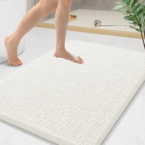 Miniatura 117 de Arotive Alfombras de Baño 30x20, Alfombras de Baño de Chenilla Shaggy Extra Suaves y Absorbentes, Lavables a Máquina con Respaldo de Goma