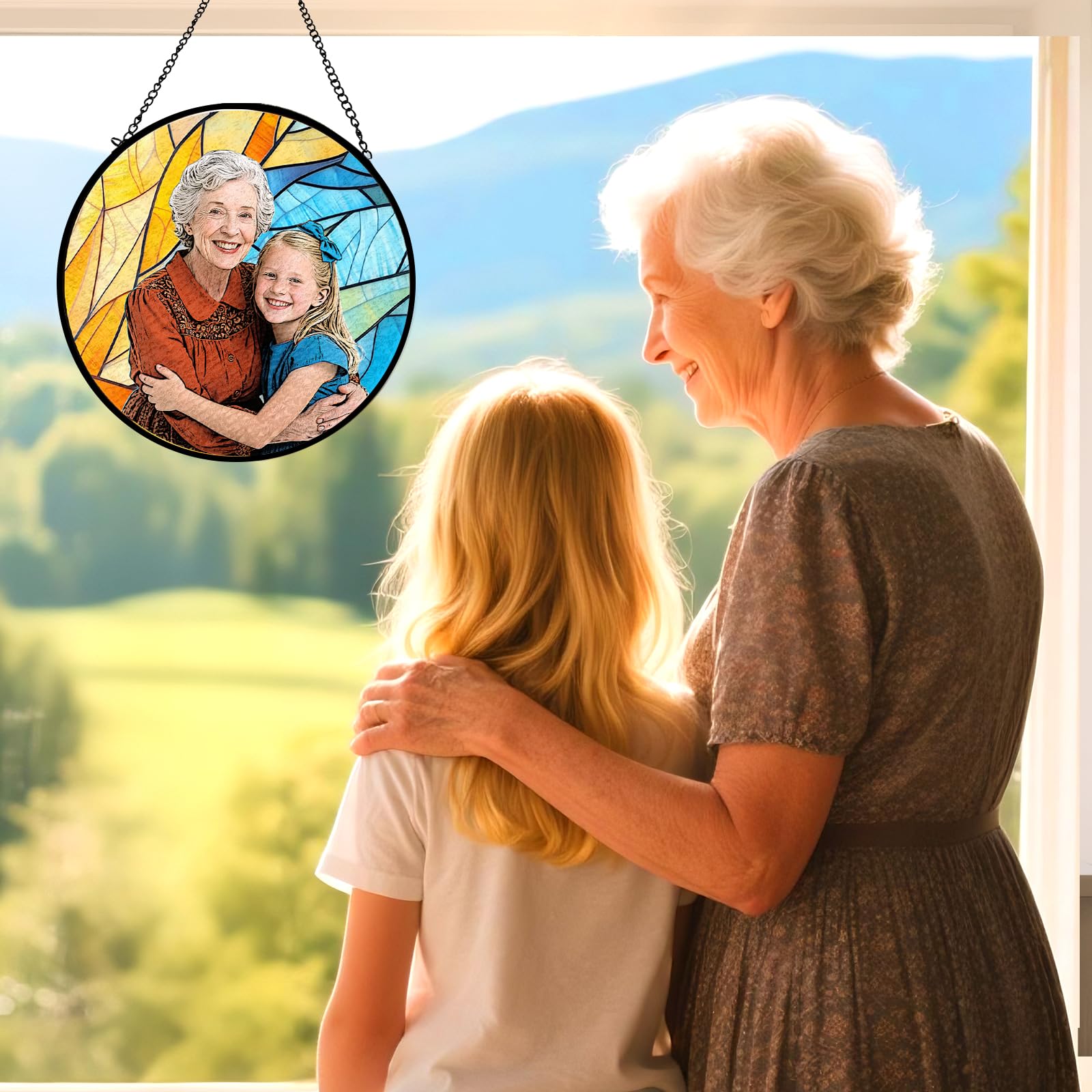 Attrape-soleil En Verre Teinté Personnalisé Pour Grand-mère