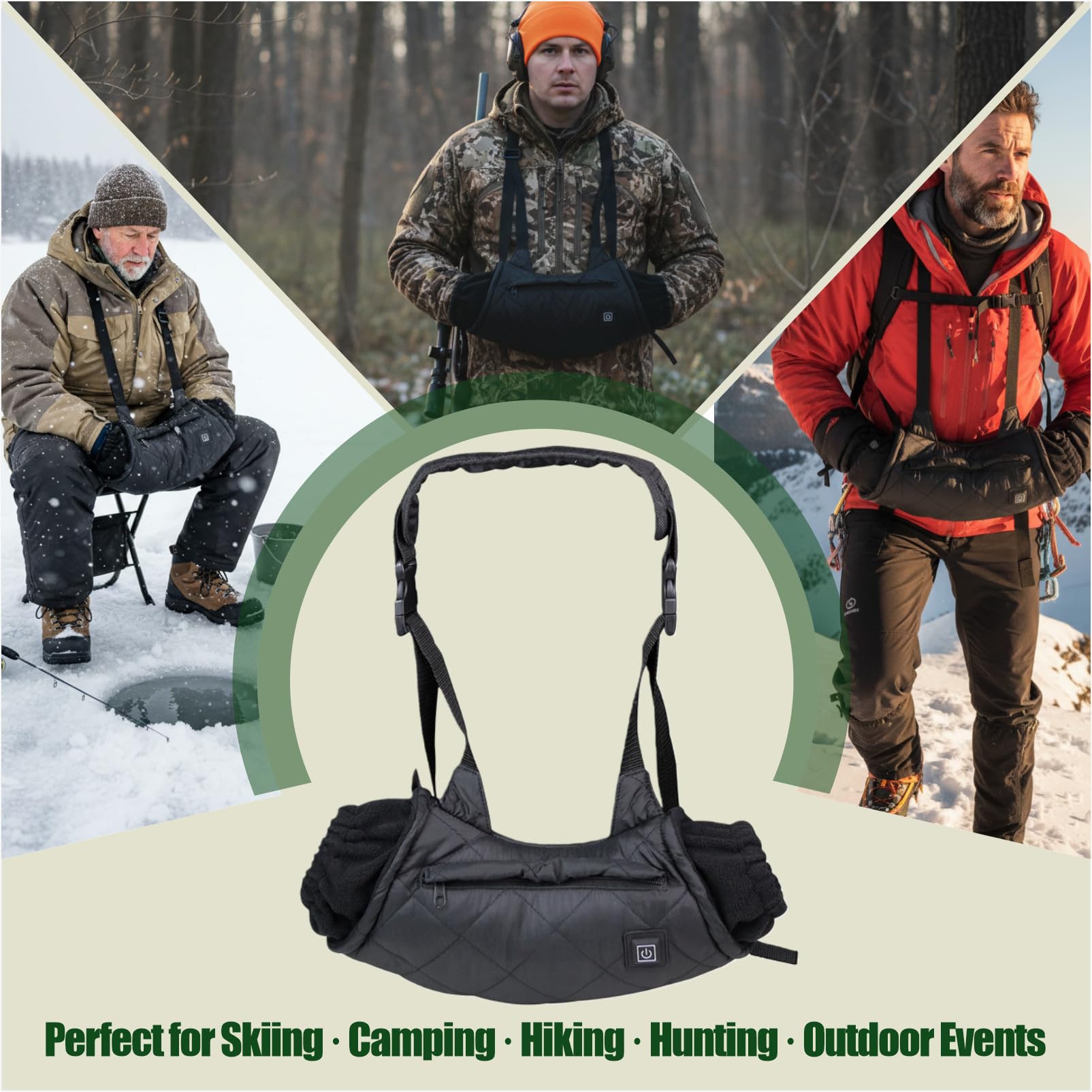 Manchon chauffant USB pour la chasse, la pêche, le camping, la randonnée, le ski et les activités de plein air par temps froid, 1 pièce