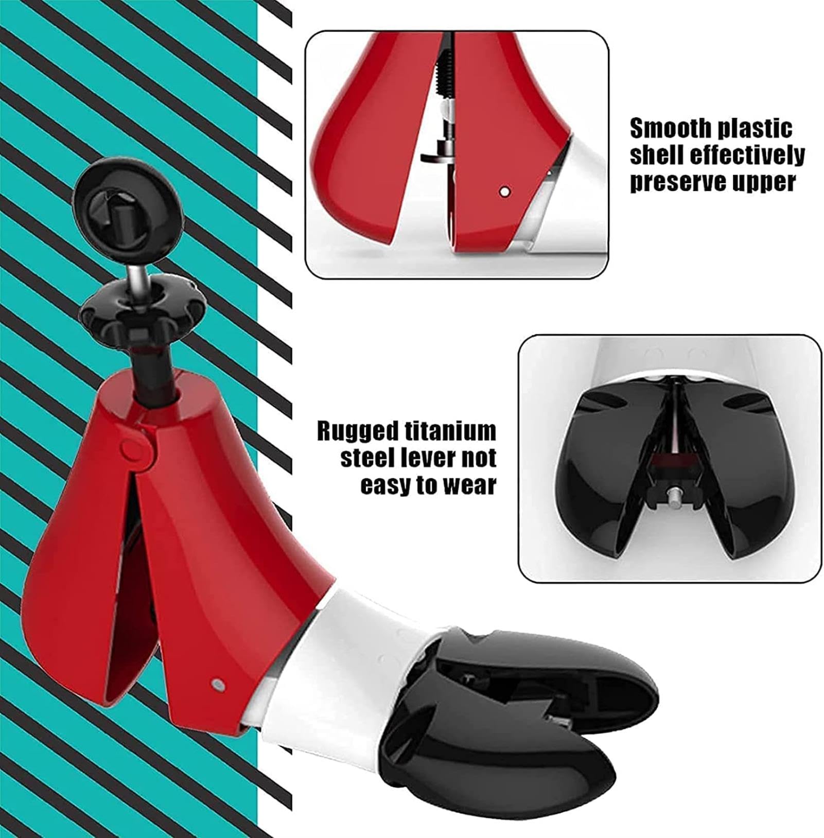 REVAHI Expansor de Zapatos de caña Alta Hecho de plástico y Metal, Ajustable para Zapatos de Hombre y Mujer