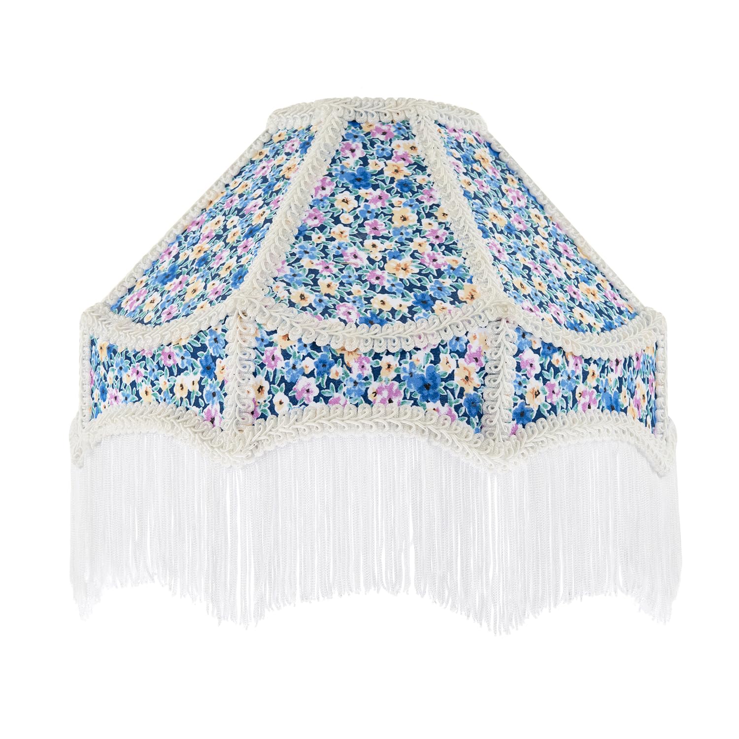 Happy Homewares Classic Victorian Empire Lampshade In Multi Colour Cotton With Tassels from B&Q