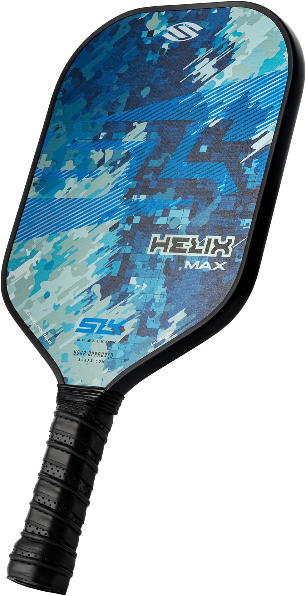 2024 SLK Helix Pro Pickleball Paddle | Carbon Fiber & Fiberglass Hybrid Face | Thermoformed Carbon Fiber Core | Unmatched Control | Camo Glitch