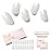 NAILOG Semi Cured Gel Nail Strips (20 Extra Long Stickers/Wraps) | Buy 2 Get 1 UV Lamp| Glossy & Long Lasting Soft Gel Finishing | Pearl White