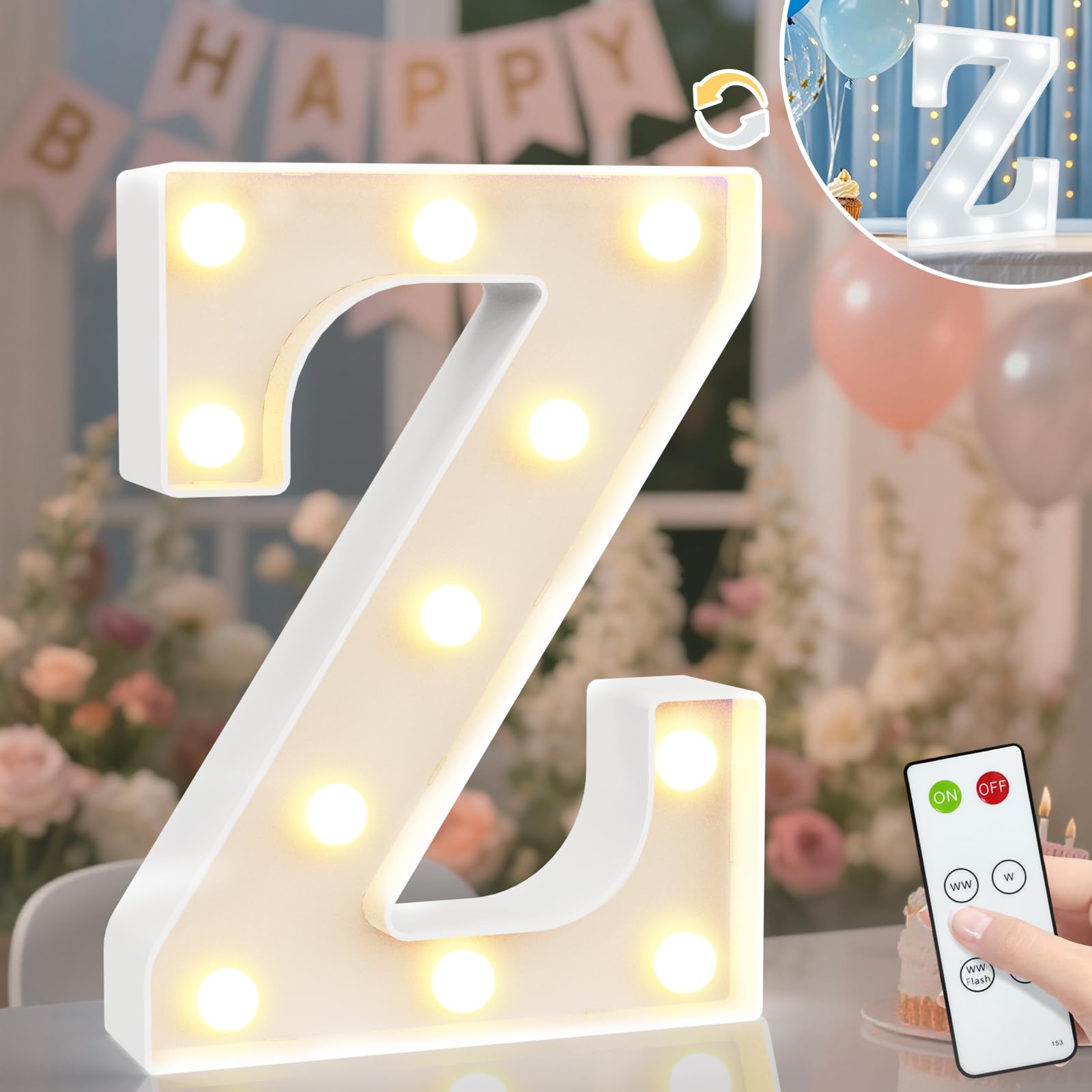 8.8" Decorative LED Light Up Numbers, Marquee Numbers Lights for 7th Birthday Decorations, Lighted Number Sign for Birthday Party Night Lights Wedding Anniversary Home Wall Decor, White Number 7 — view 87