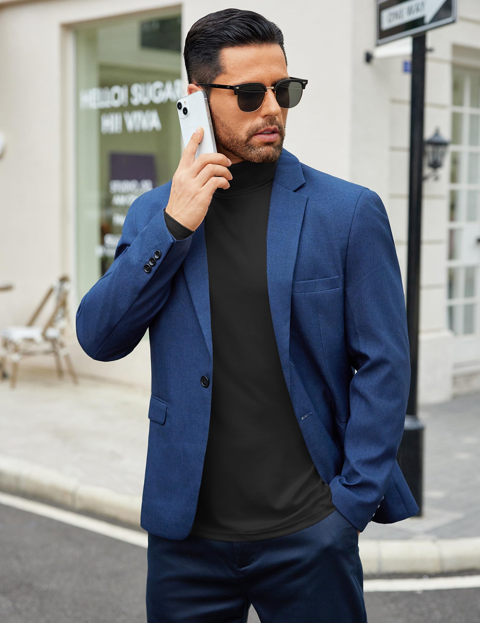 COOFANDY Rollkragenshirt Herren Longsleeve Rollkragenpullover Dünn Rolli Basic Unterziehrolli Slim Fit Langarmshirt Einfarbig