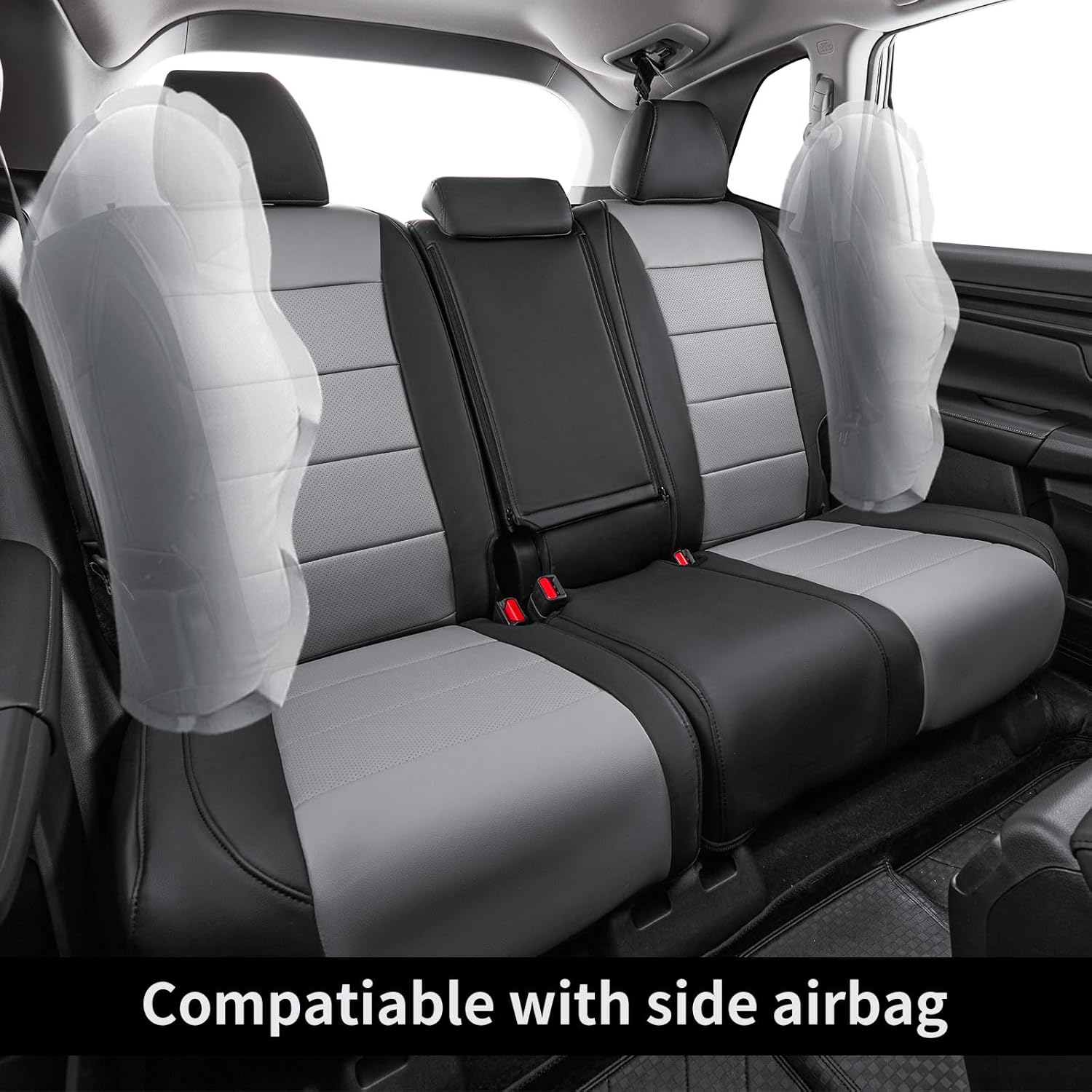 coverdream Custom Seat Covers for 2023-2026 Honda CR-V,Premium Faux Leather Car Seat Cover Set,Full Set Waterproof SUV Seat Protector,Armrest Covers Included(Black/Gray)