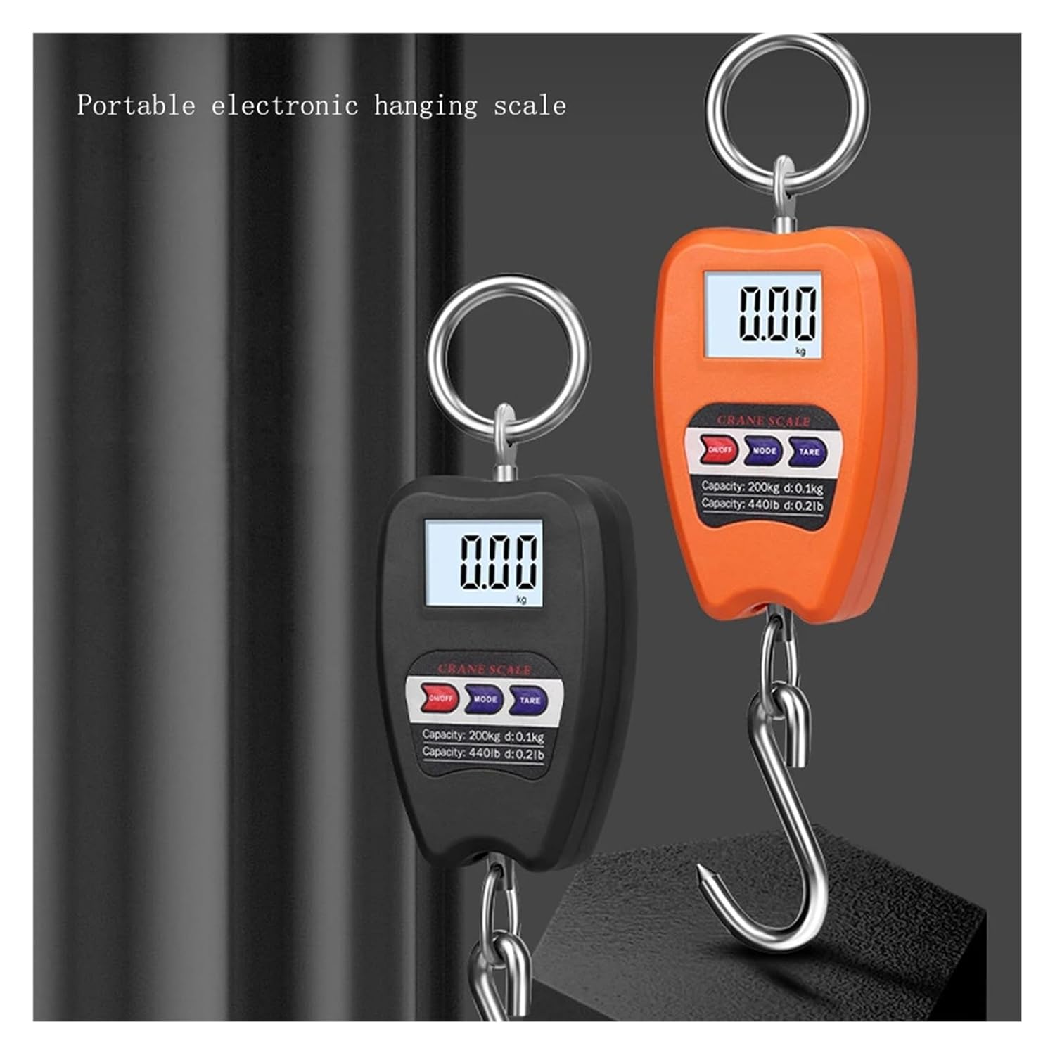 Hanging Scale Luggage Scales Digital Crane 1PC 200kg Portable Small Size Hook Farm/Factory/Market Weighing Strong Capacity