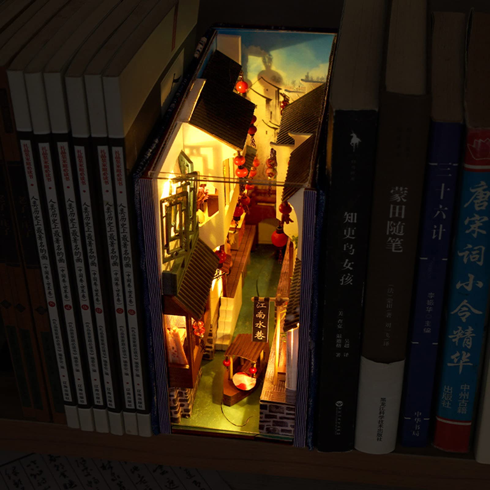Amazon.co.jp: ブックヌック キット 木製パズル ドールハウス LED