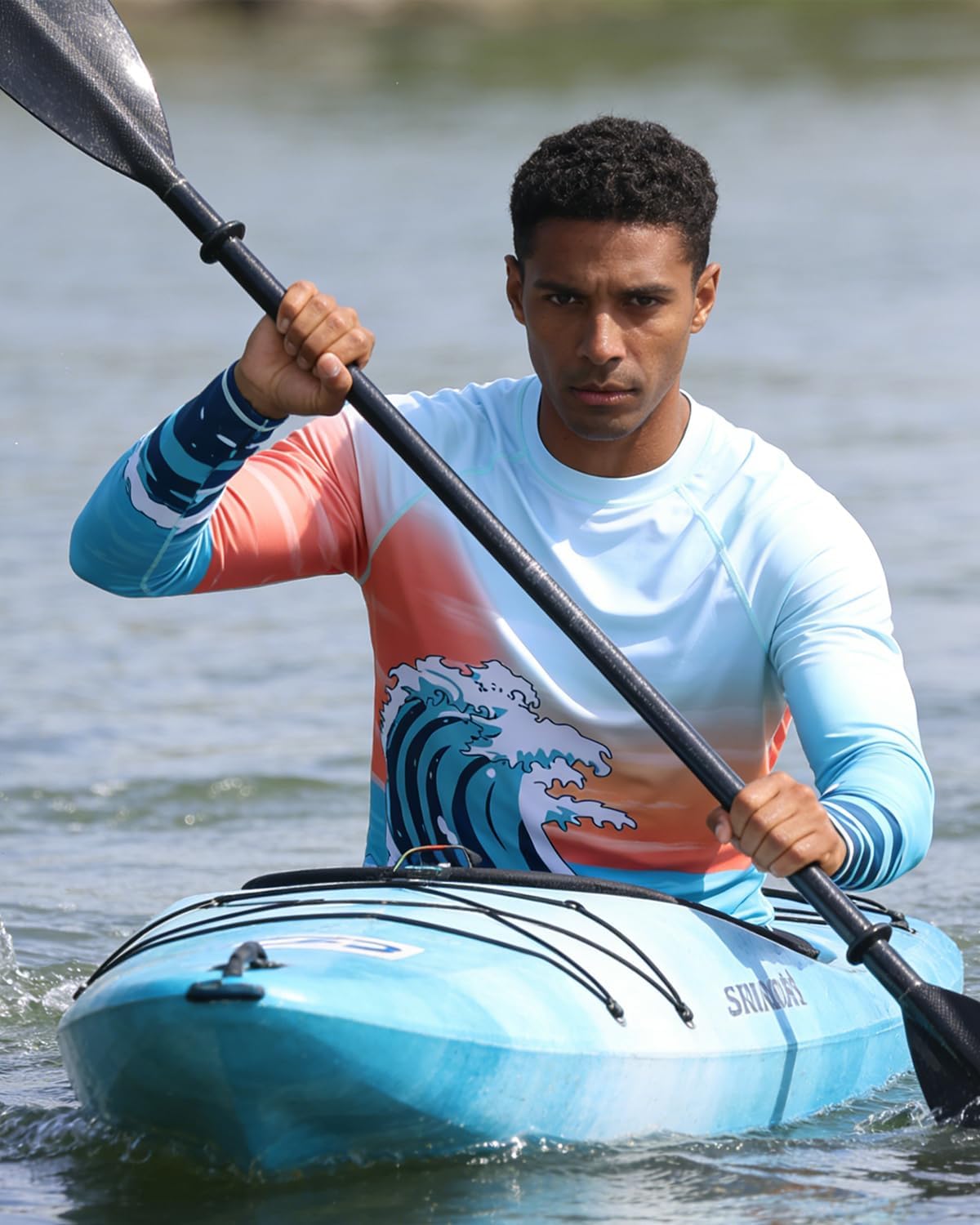VAYAGER Men's Swim Shirts UPF 50+ Rash Guard Long Sleeve Quick Dry T-Shirt Loose Fit Water Fishing UV Protection Shirts