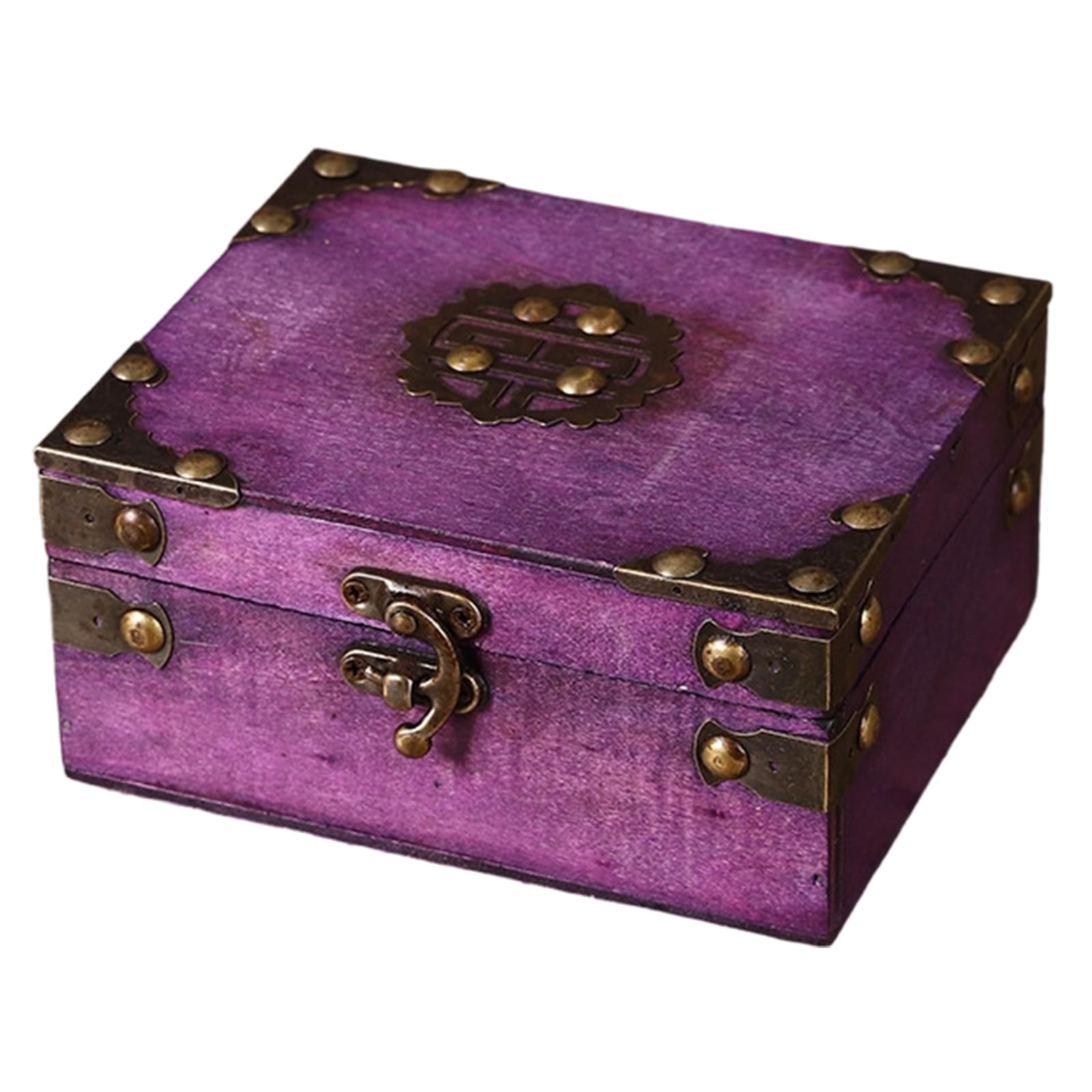 Oxxggkao Rustics Wood Storage Box Featuring Clasp for Secure Storage of Valuables and As Home Decoration Items Jewelry Box