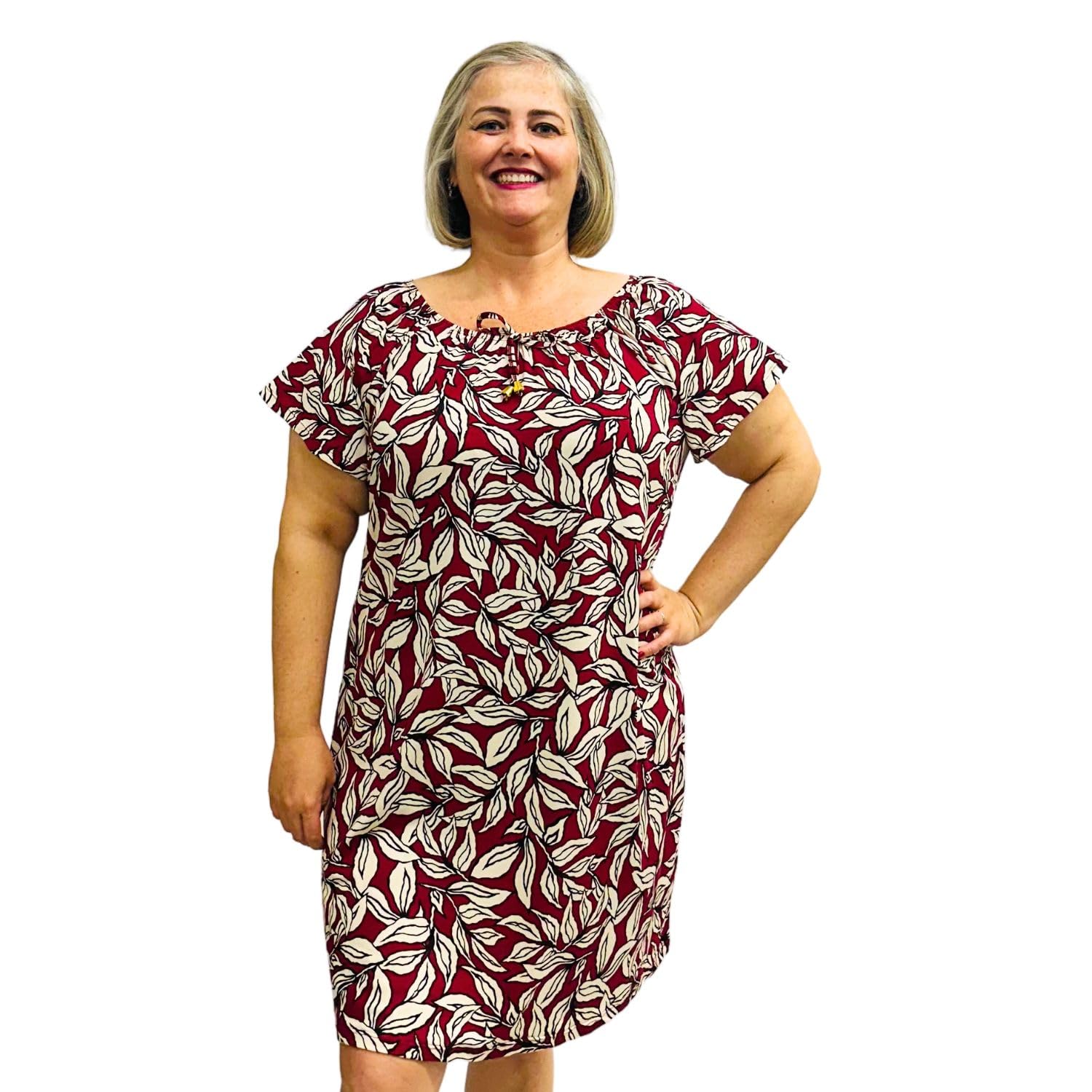 Vestido Estampado Feminino Plus Size Midi Manga Curta Moda Ciganinha