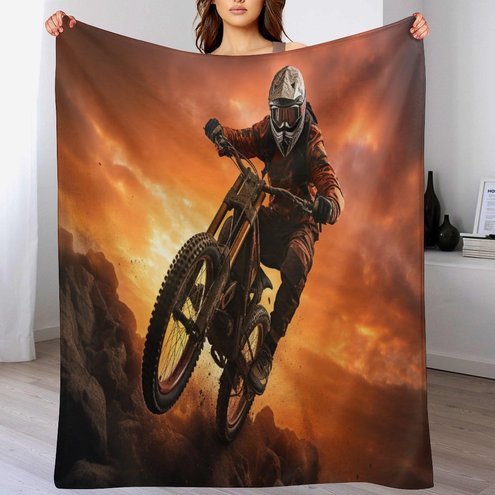 Plaid vélo de montagne douillet pour vos soirées canapé et voyages