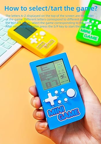 Miniatura 5 de JXD Mini consola de juegos de bloques de rompecabezas incorporada, 26 juegos retro de ladrillo, viajes, interiorexterior, ocio, consola de juegos