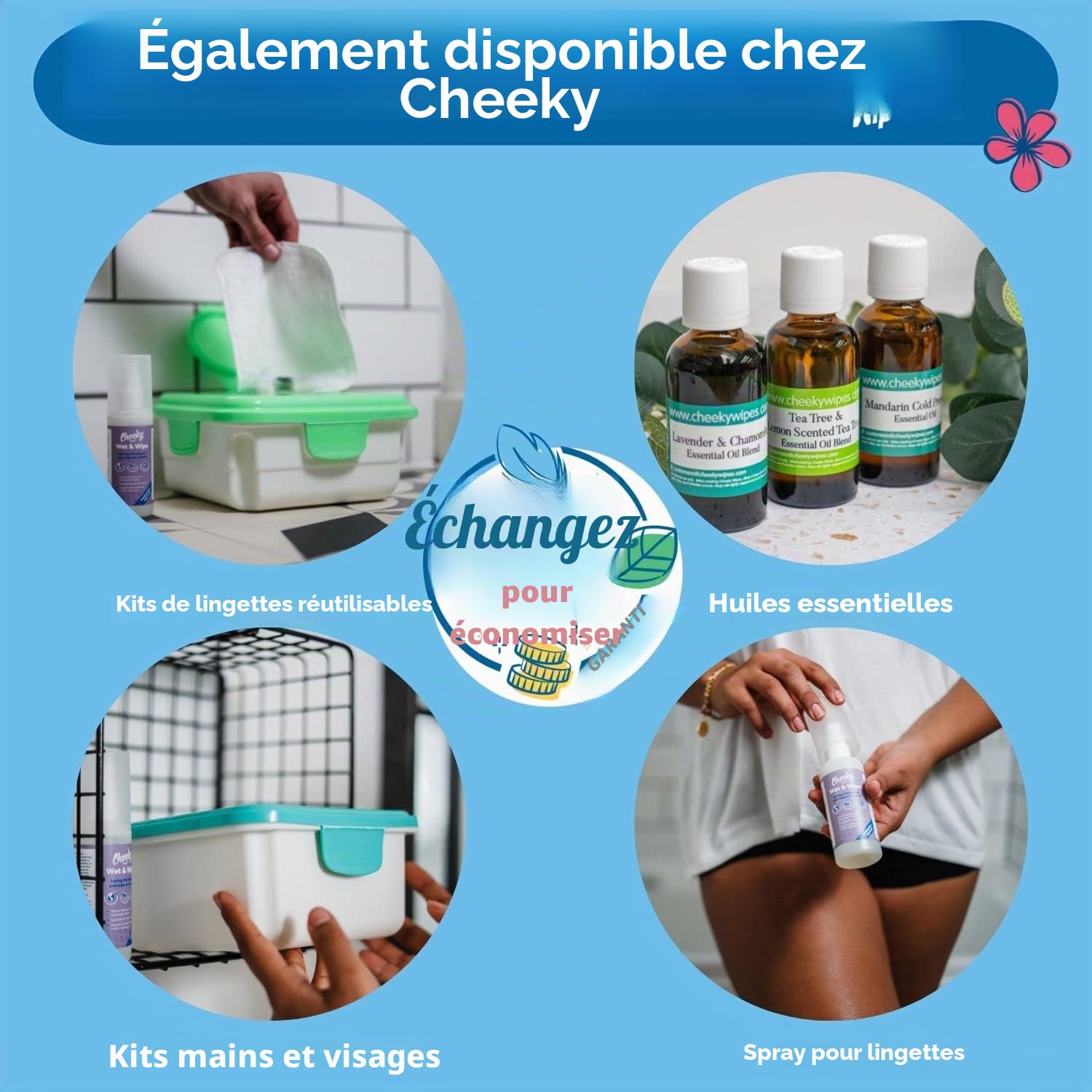 Cheeky Wipes - Lot de 25 blanc lingettes pour bébé en coton é - 15 x 15 cm