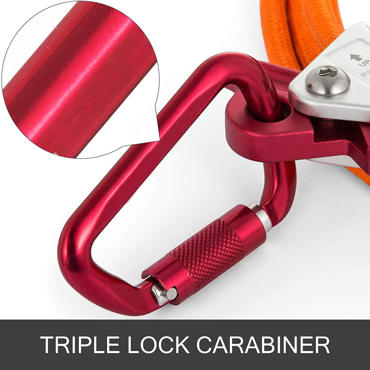 Kit de LíNea Flip de NúCleo de Alambre de Acero Cuerda de Posicionamiento de Escalada Ajustable para Arbolistas Escaladores Trepadores de áRboles Al Libre