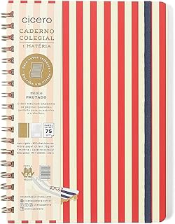 CADERNO ESPIRAL PRAIA PAUTADO 17X24 SOL 1 MATERIA 80 FLS