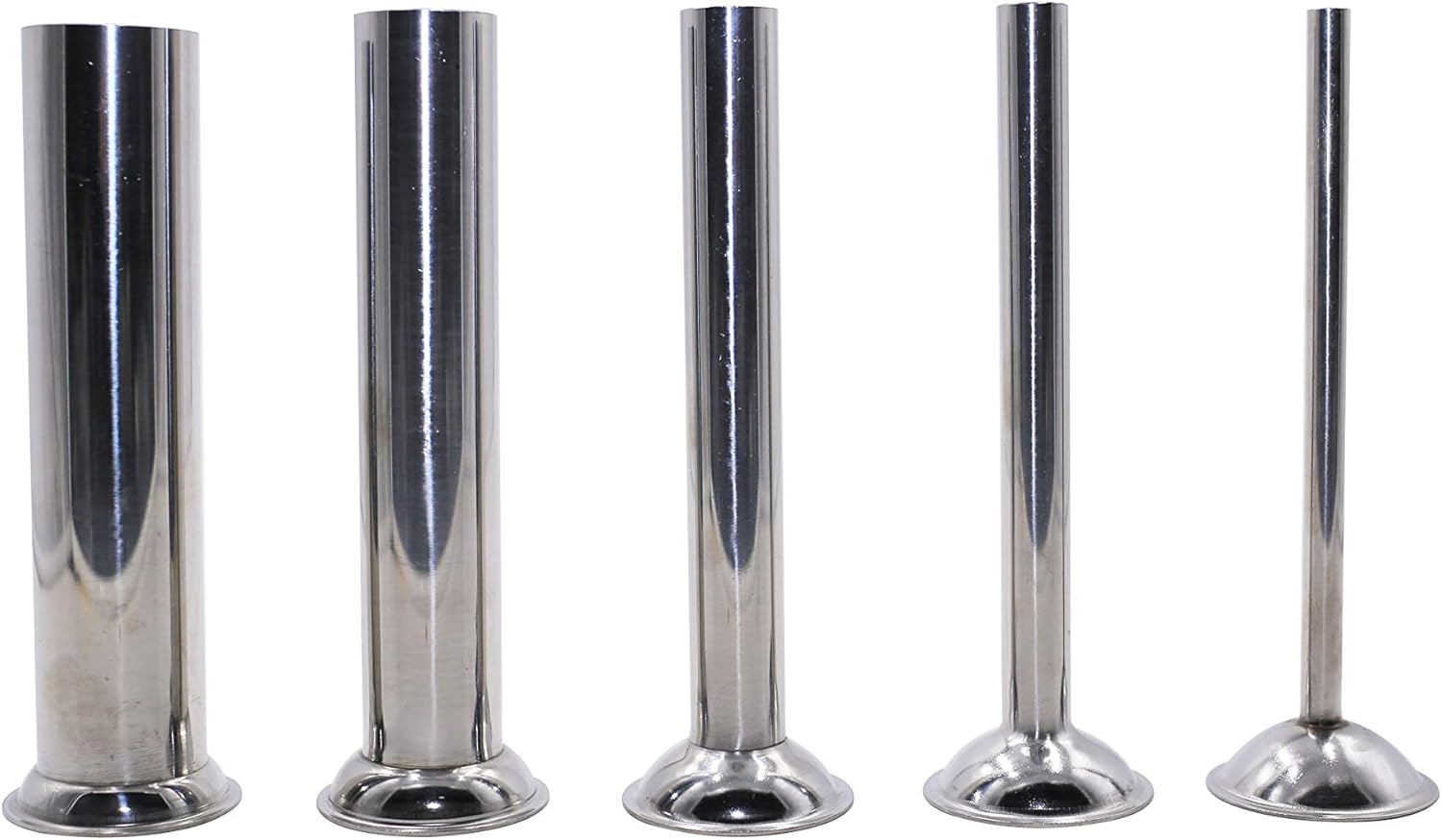 Hakka 5 Sizes Stainless Steel Tubes for Manual Electric Sausage Stuffer