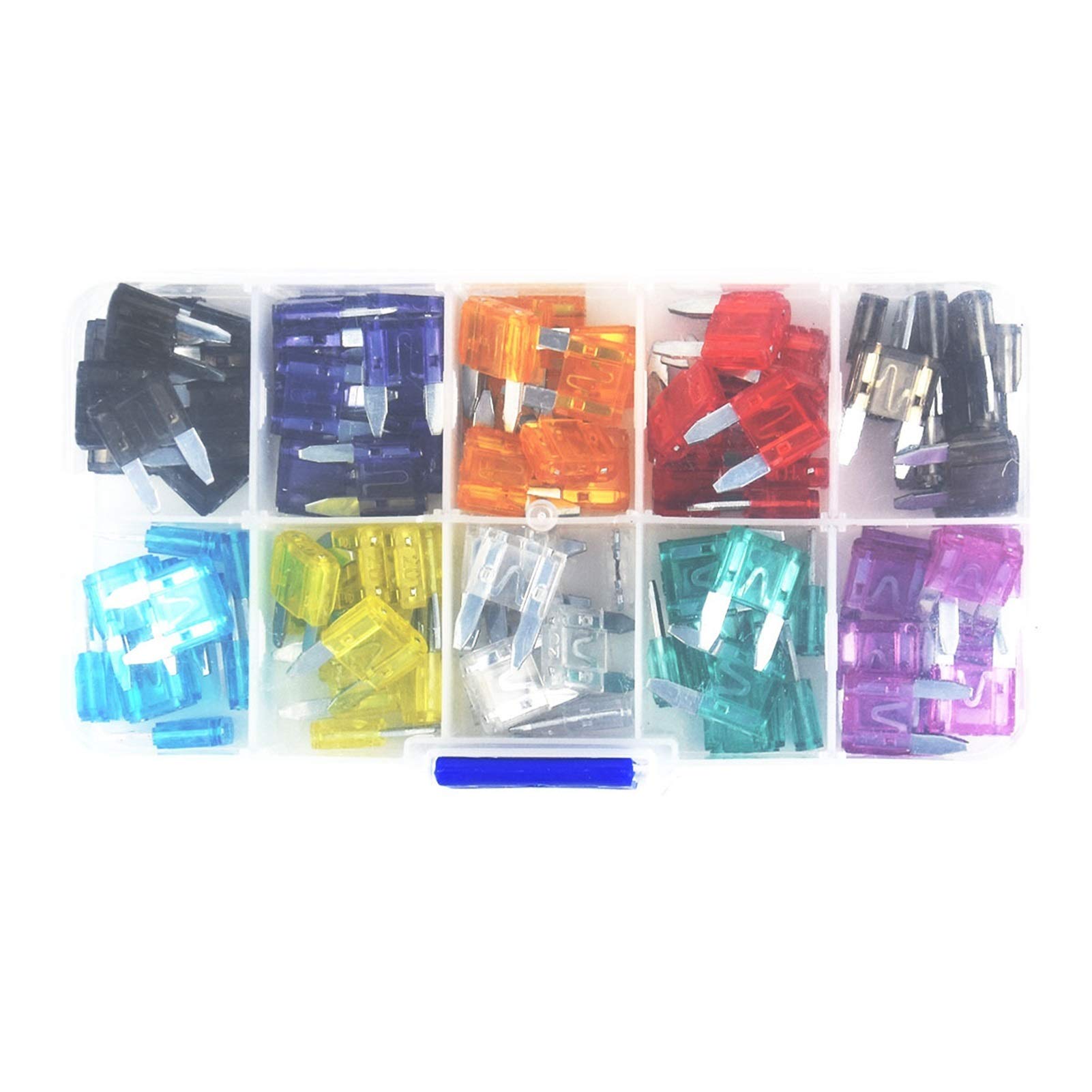 Cablaggio di protezione Fusibili 120PCS Kit di fusibili for auto assortiti Assortimento di fusibili a lama standard for camion for auto, 2A 3A 5A 7,5 A 10A 15A 20A 25A 30A 35AFusibile automobilistico