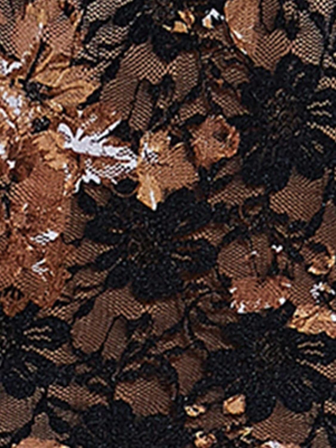 SweatyRocks Women's Sheer Floral Lace Long Sleeve Bodysuit Tops Sweetheart Neck Jumpsuit - Image 4