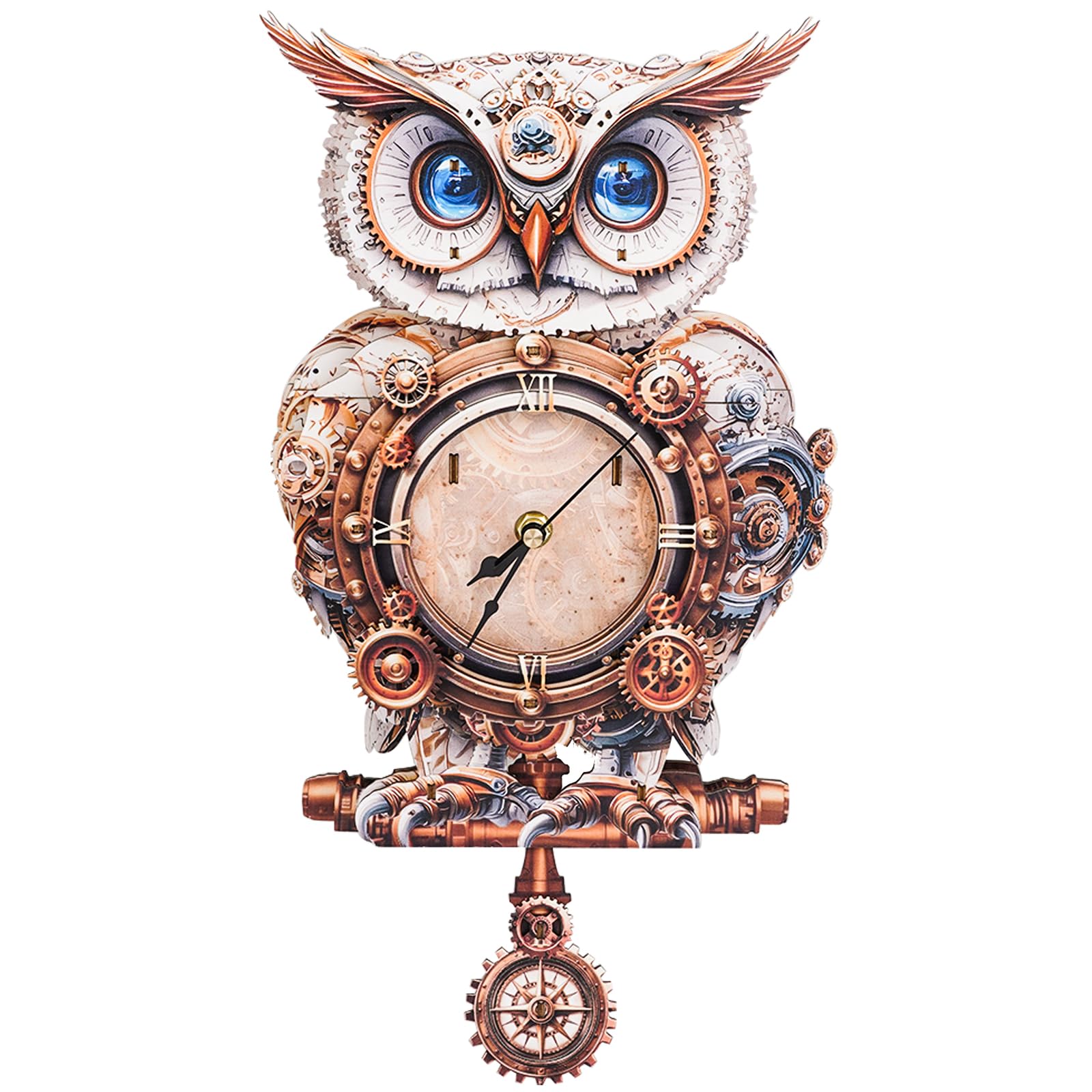 Blumuze 3D Wooden Puzzles Owl Clock, 3D Wooden Jigsaw Puzzles for Adults, DIY 3D Puzzle Wall Clock Birthday Gifts for Women Men, Best Friends, Present for Lover on Christmas
