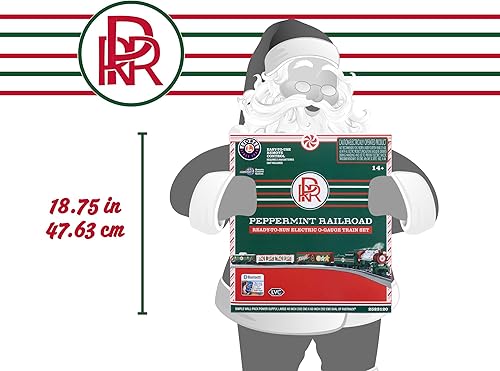 Miniatura 18 de Lionel Peppermint Railroad 0-8-0 Christmas Freight LionChief Electric O Gauge Bluetooth 5.0 Juego de tren con control remoto