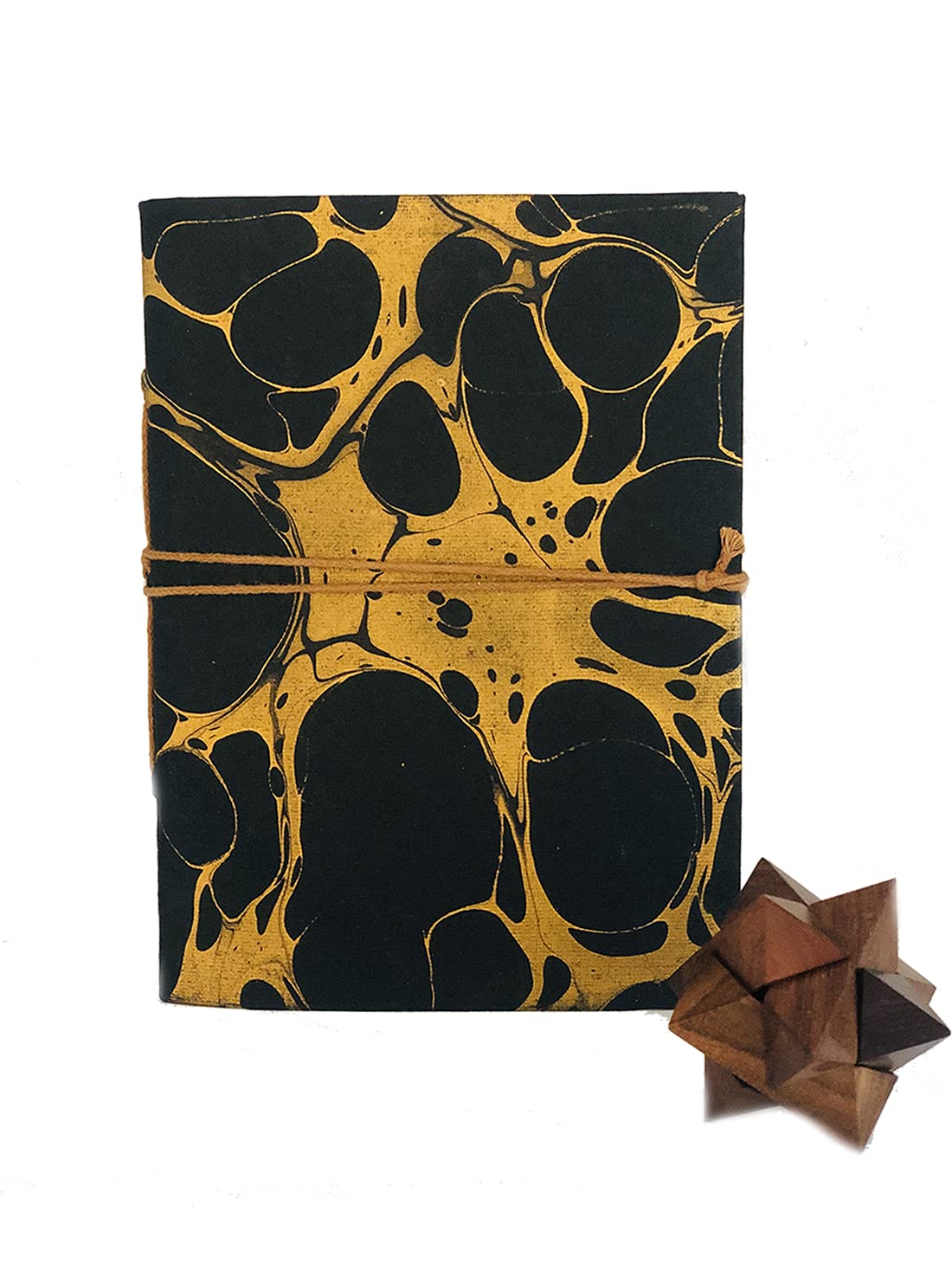 CRAFT JUNKY Black Handmade Paper Diary for Girls - Beautiful Marble Paper Journal Diary for Writing Personal, Gratitude Journal Diary to Write Daily, 2021 Travel Diary (6 * 8)