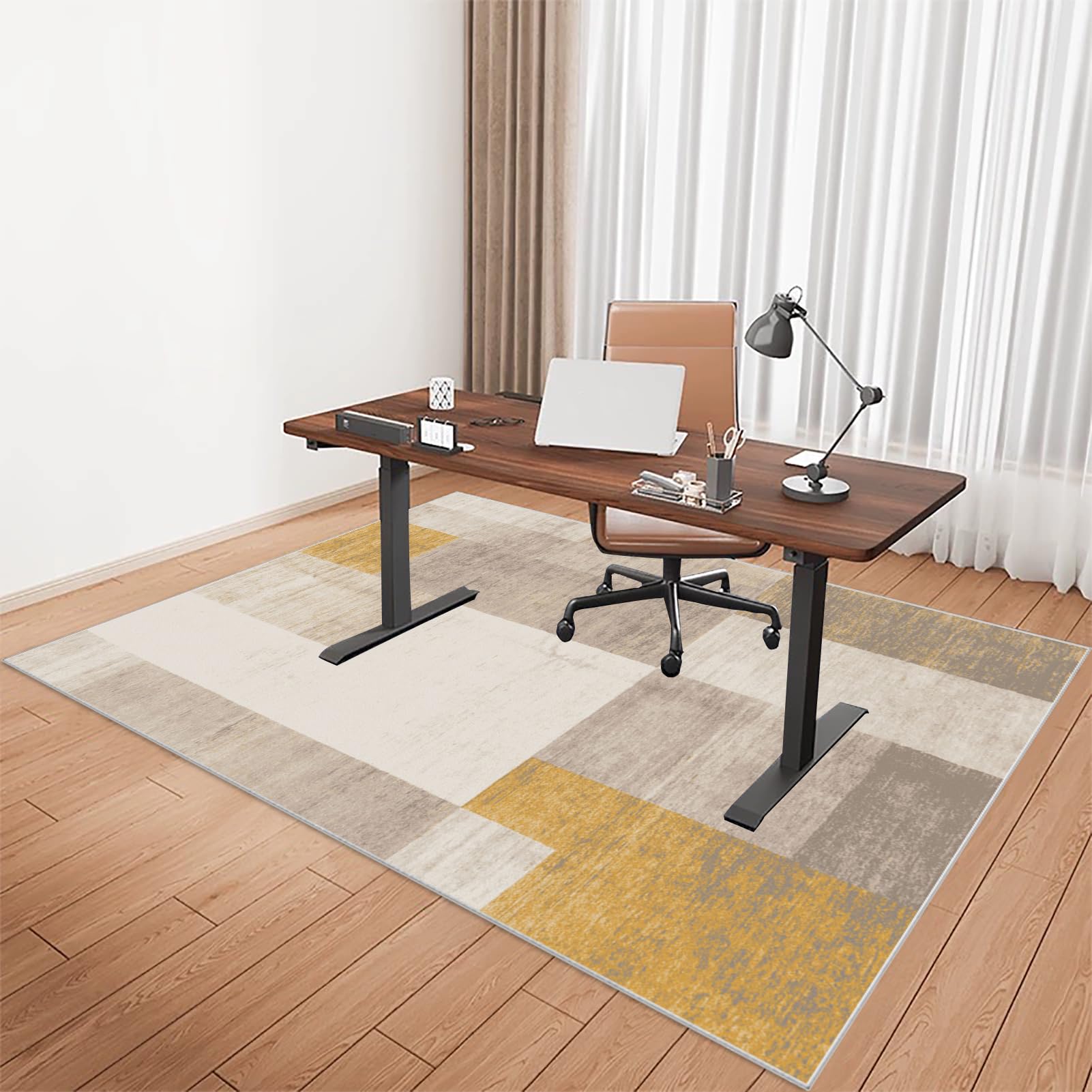 Tkuhknag Carpet Protector Chair Mat 140 x 160 cm - Office Chair Mat for Carpet - Low Pile Desk Chair Mat - Multi-Purpose Hard Floor Protector for Home and Office Non Slip
