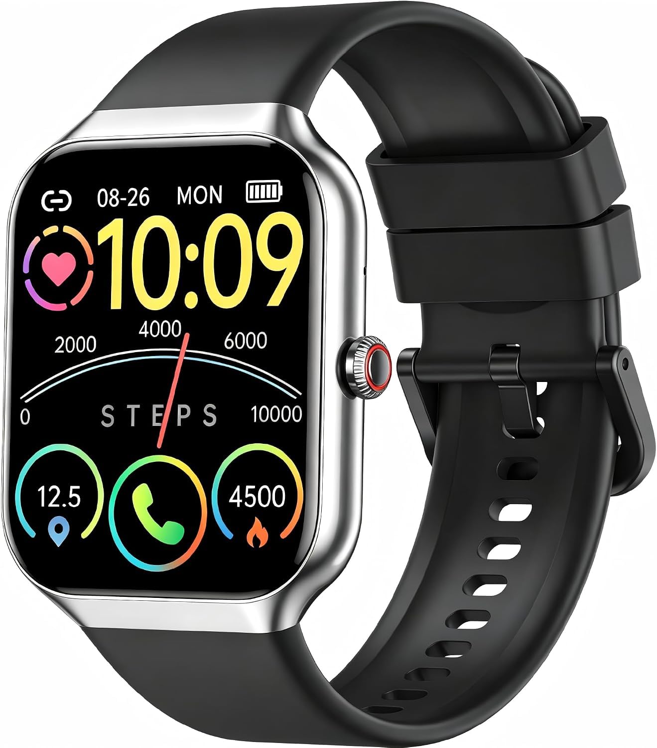 2026 Smartwatch Uomo Donna, 100+ Sportive Fitness Tracker con Sonno Contapassi Cardiofrequenzimetro, 1.96" Smartwatch con Effettua/Risposta Chiamate, Impermeabil IP68 Smart Watch per Android/iOS