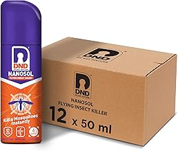 DND Nanosol Flying Insect Killer | Mosquito Repellent Aerosol Spray | Instant Kill Action | 12 hrs Protection | Pack of 12-32g (50ml) Each