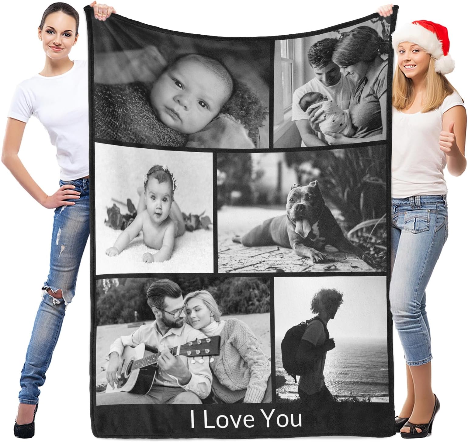 – Personalised Blanket with Photo, Personalised Photo Blanket, Customised Blankets, Custom Picture Blankets, Anniversary Birthday Gifts for Women Men Her Him Mum Dad Family Kid Baby Pet