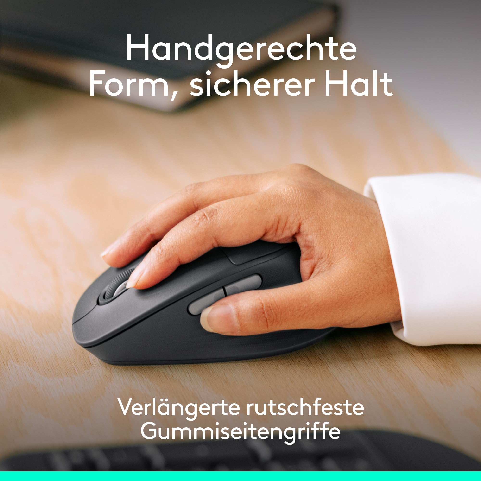 Logitech Signature Comfort Plus Combo MK880 for Business | Kabellose Tastatur & Maus, Handballenauflage, leise Klicks, Bluetooth, Windows/macOS, DEU QWERTZ - Graphit