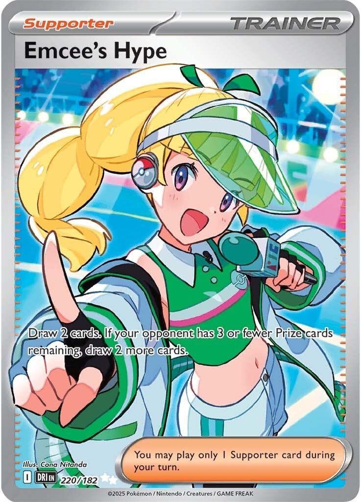 Pokemon - Emcee’s Hype 220/182 – Destined Rivals – Full Art – Ultra Rare – Foil Pokemon Card