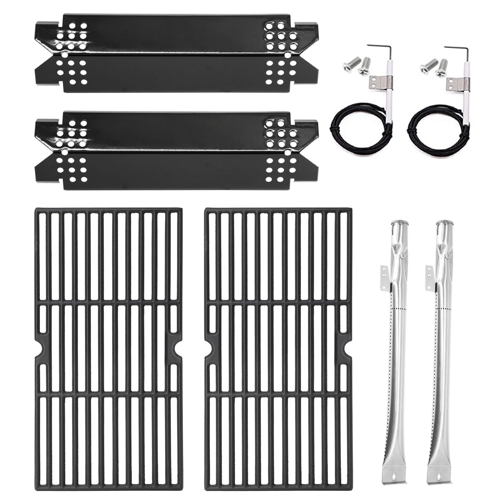 720-0864M Replacement Parts for Nexgrill 2 Burner 720-0864M 720-0864, Grill Grates, Heat Plate Shields, Burner Tube and Igniters Kit for Nexgrill 720-0864M 2-Burner Gas Grill Replacement Parts