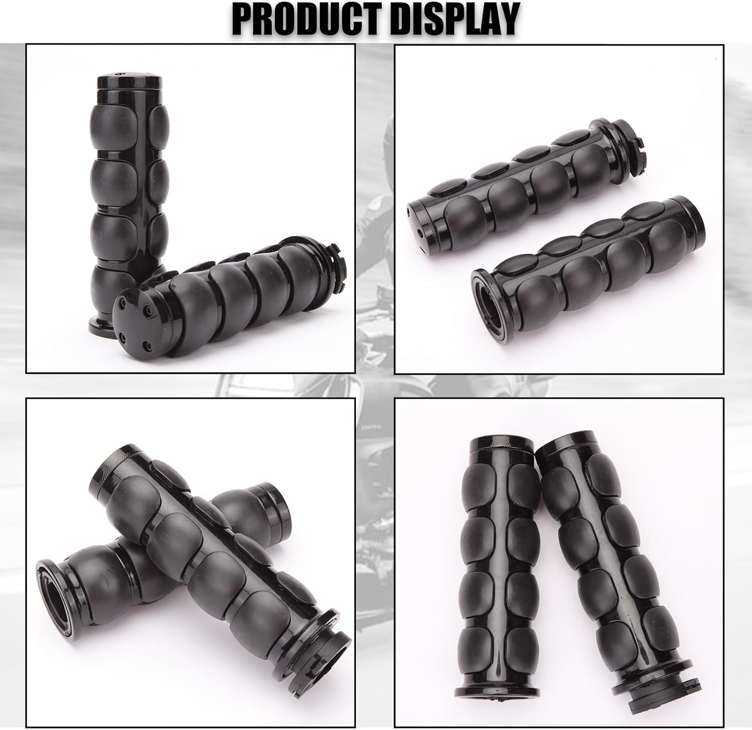 DREAMIZER Universal Motorcycle Hand Grips with Black Non-Slip Rubber for Harley Honda Yamaha Suzuki Kawasaki