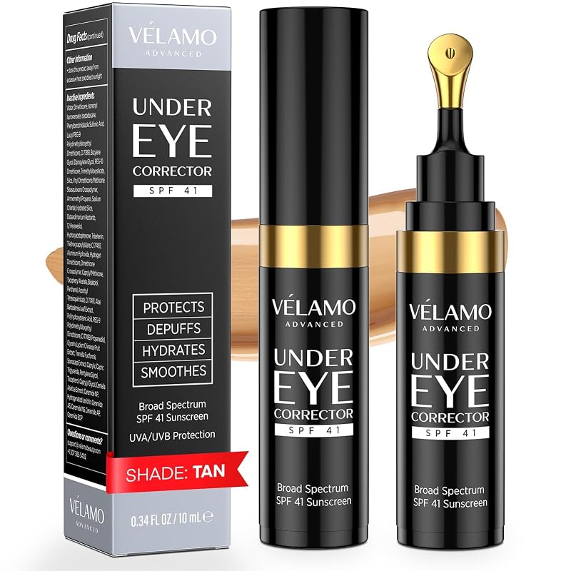 VELAMO ADVANCED Corretivo para a Região dos Olhos SPF 41 Tan, 10 mL, Pacote com 2
