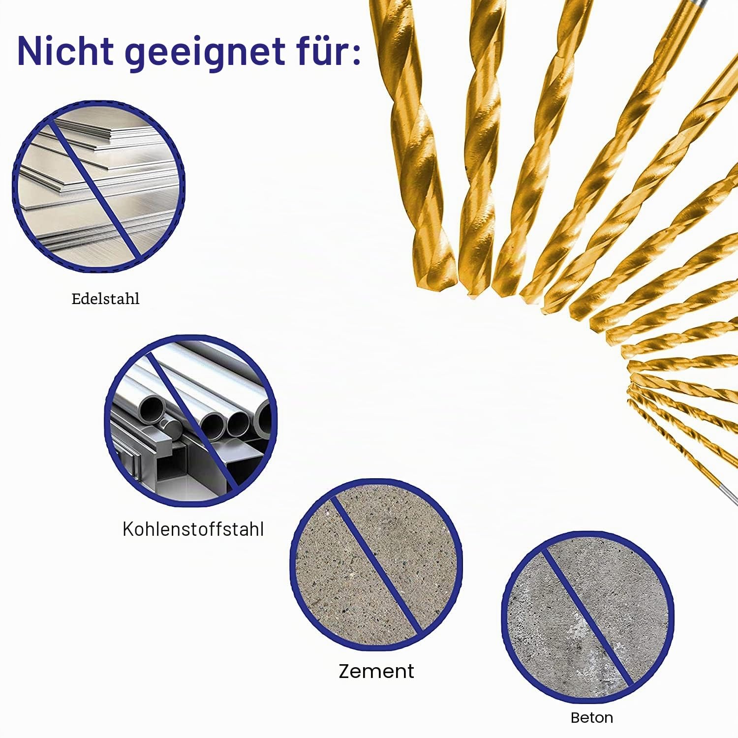 HURRICANE 230tlg. Titan Bohrer Set, Professional Bohrer Set von 1mm bis 10mm, Hochgeschwindigkeitsstahlbohrer, Zubehör für Bohrmaschinen, Titanium Bohrer für Holz/Guss/Aluminiumlegierung/Kunststoff