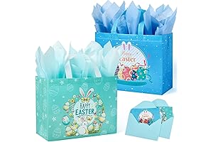 YANGTE Easter Gift Bags: XL Fun-Sized for Festive Egg Hunts and Easter Parties