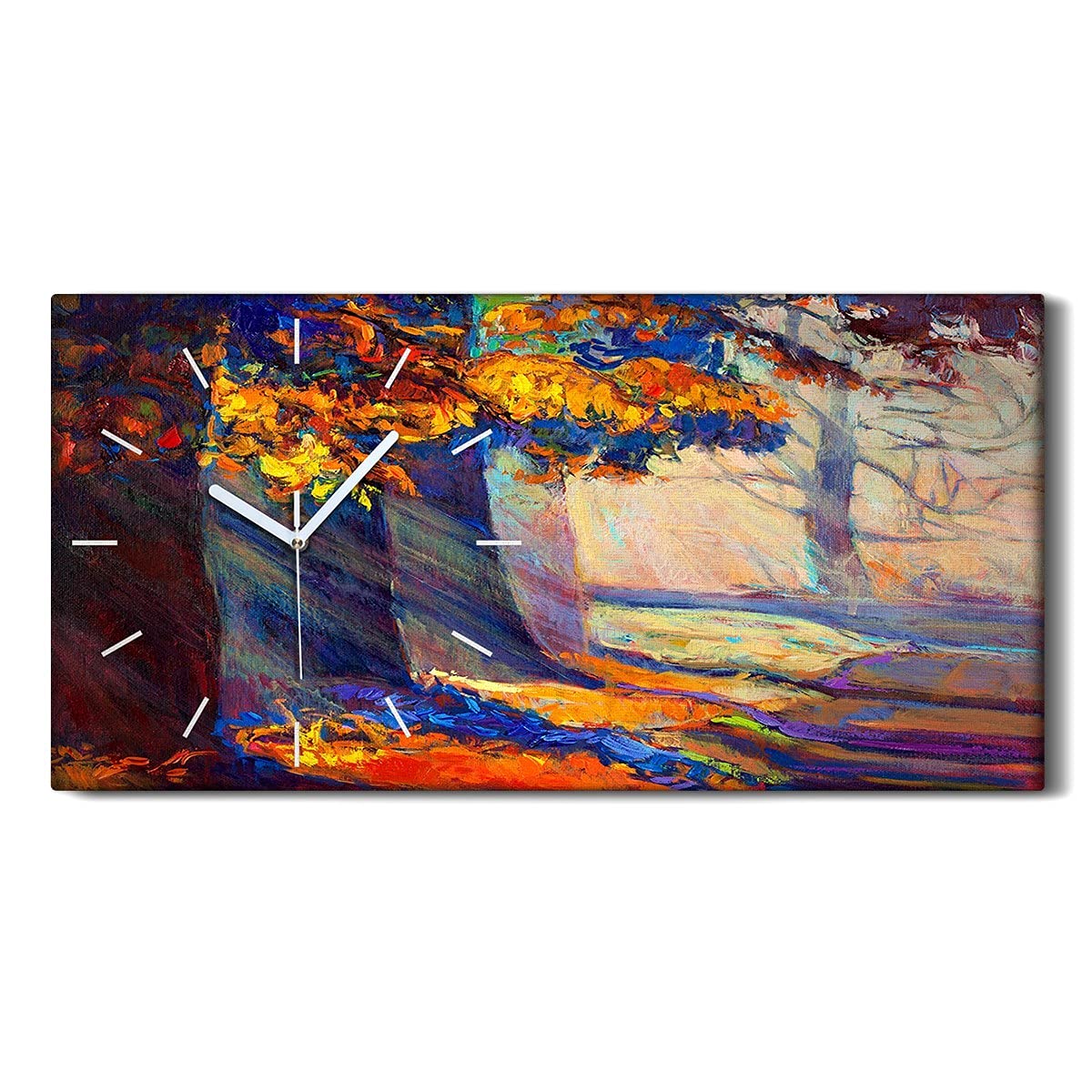 Horloge sur Toile Forêt d'Automne 60x30cm Idée Cadeau Idéale Crémaillère