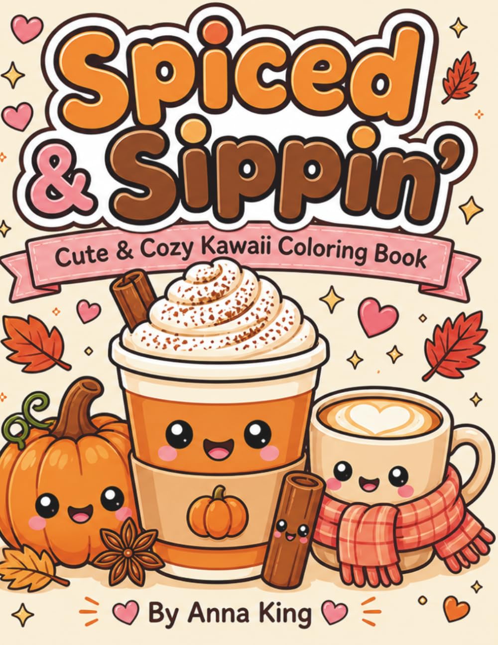 Spiced & Sippin’: Cute & Cozy Kawaii Coloring Book of Pumpkin Spice Lattes, Autumn Coffee Cuties, Fall Treats & Warm Café Moments for Relaxation