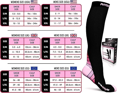 Miniatura 4 de Physix Gear Sport Calcetines de compresión para hombres y mujeres de 20 a 30 mmhg ajuste atlético 1 par