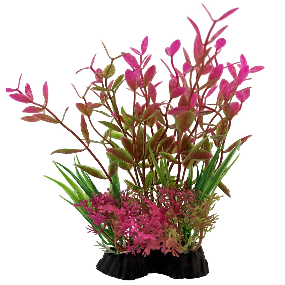 Lssapr Fake Aquarium Plants Tree Flower Plastic Fish Plant Set for Beta Goldfish Tank Artificial Decoration Ornaments Freshwater Saltwater Décor (P523 Pink)