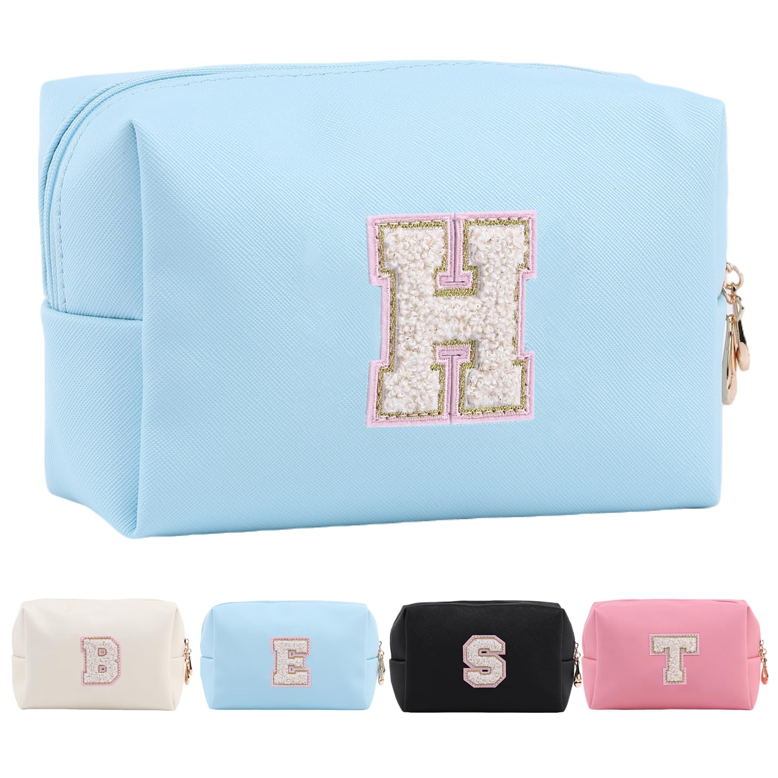 Personalized Makeup Bag,Waterproof Travel Makeup Pouch Cosmetic Bag Birthday Gift for Women Mom，Bride Bridesmaid Cosmetic Bag A-Z — view 151