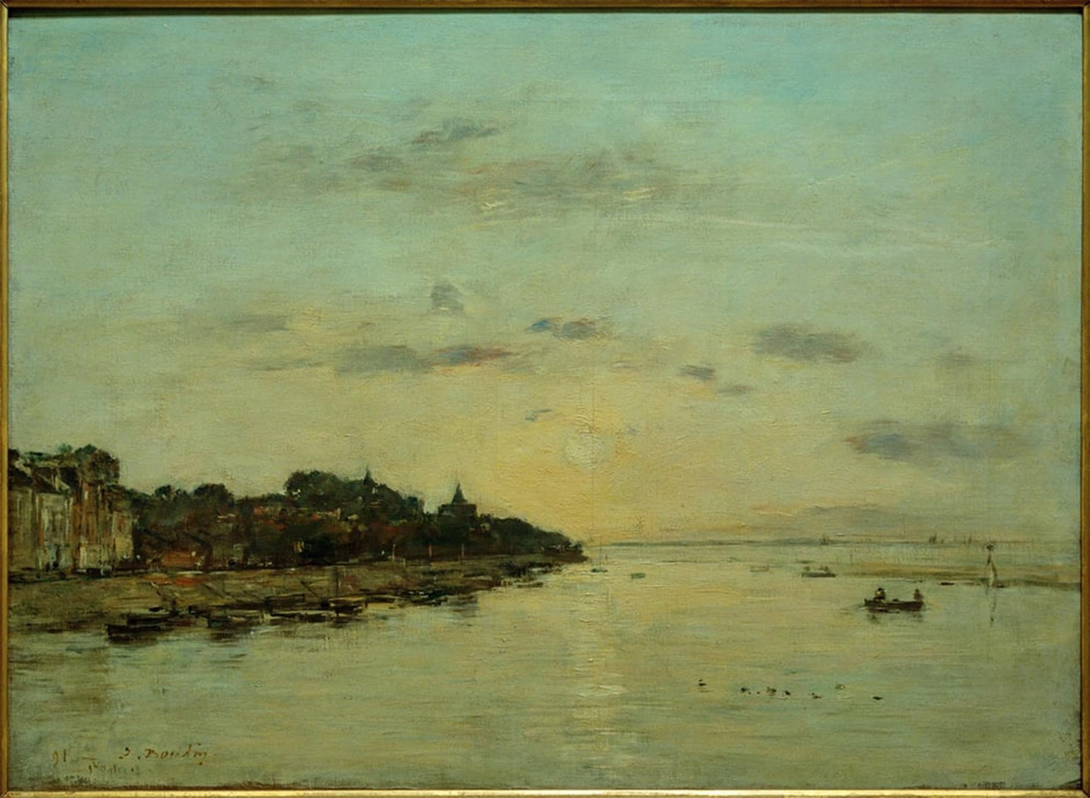 SERENDIPITP Abstract Painting Mural Print Picture Wall Decor Painting Estuary of the Somme by Eugene Louis Boudin Vintage Wall Artwork for Home Decor 60x90cm