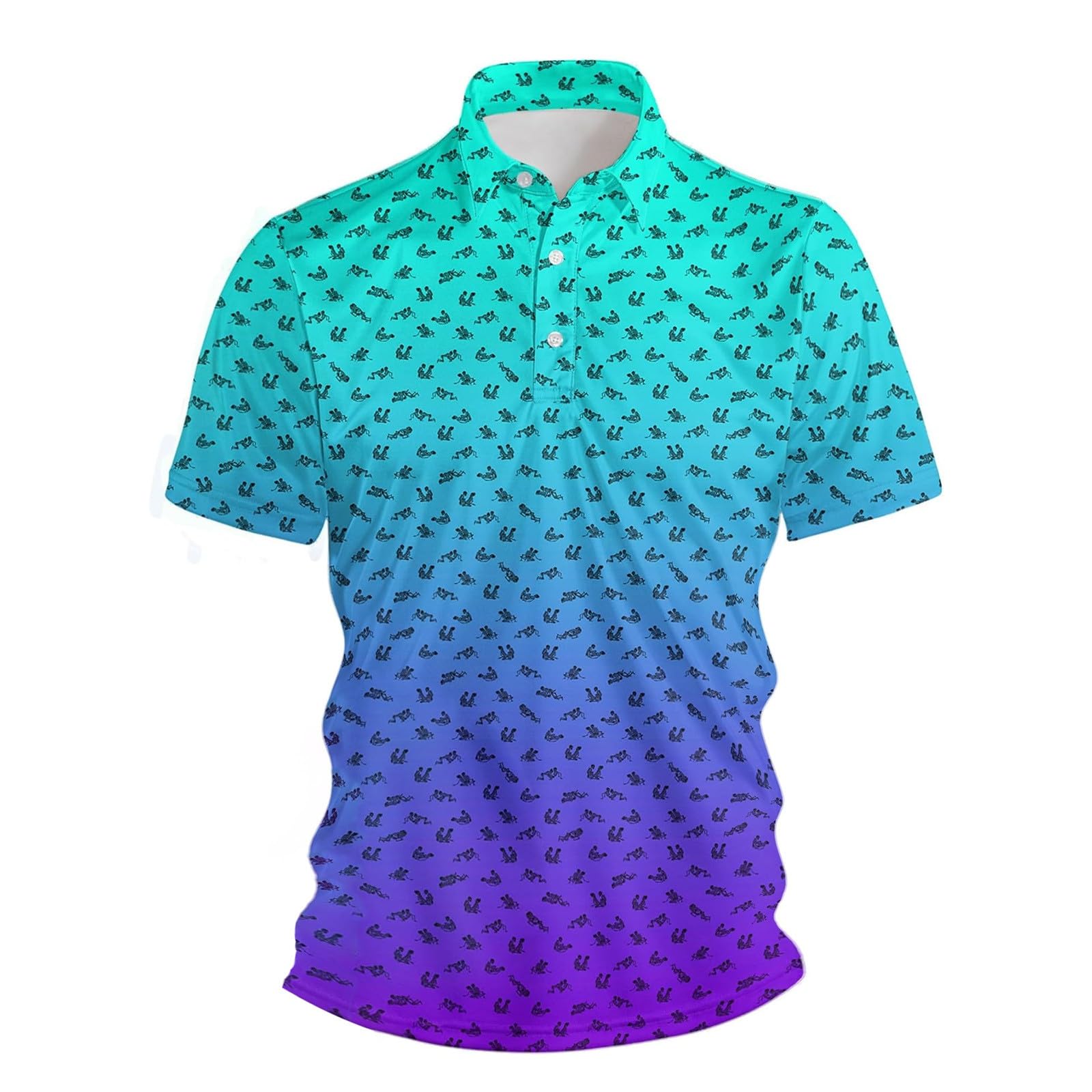 Polo a manches courtes chemise hawaienne homme funky tshirt casual