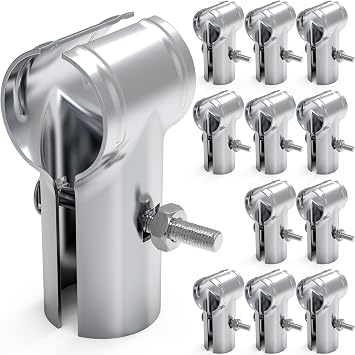 12 Pcs End Rail Clamps - 1-5/8" T Pipe Clamp for Chain Link Fence