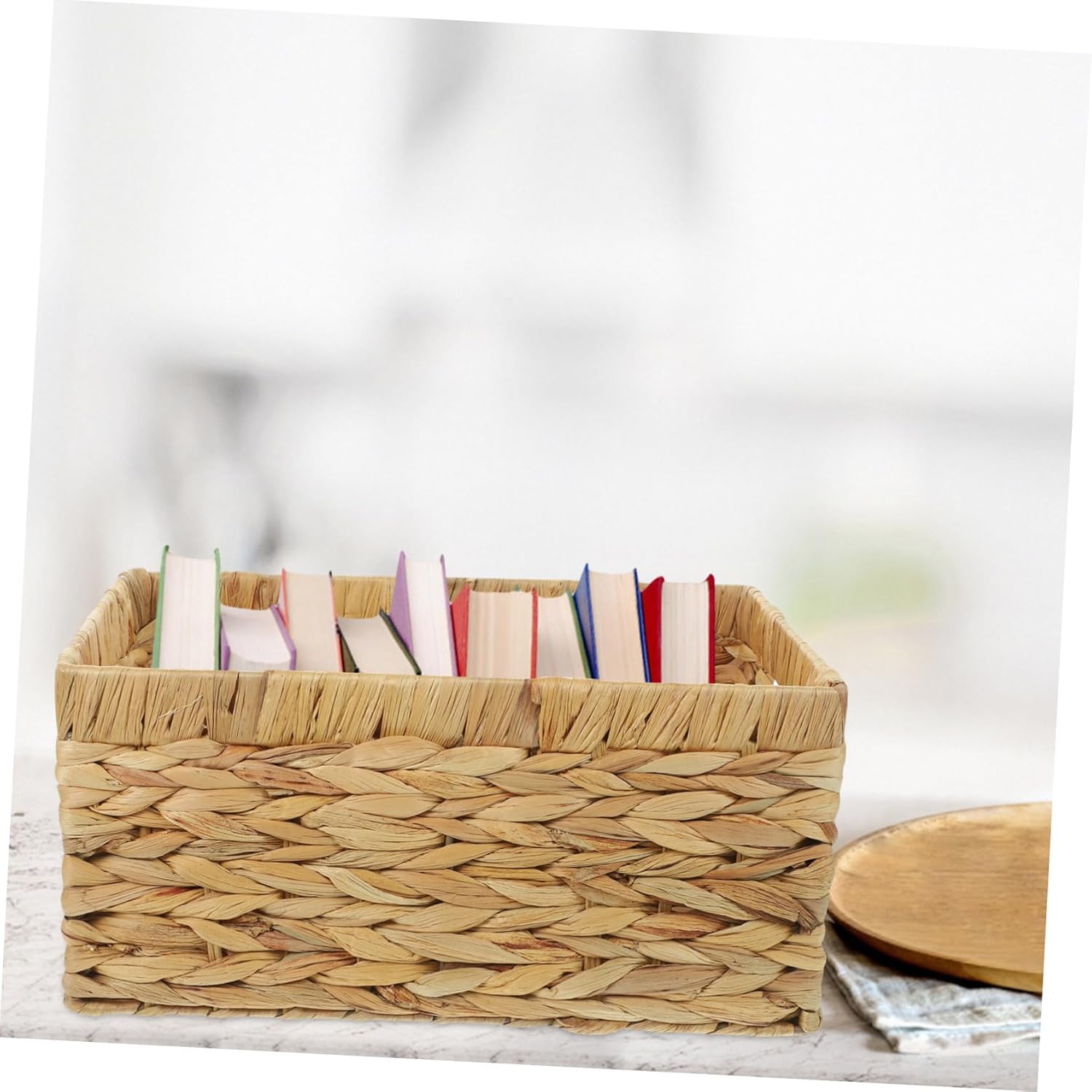 Storage Basket Woven Sundries Holder for Home Organization Elegant Design for Clothes Towels and Magazines Frame Housewarming