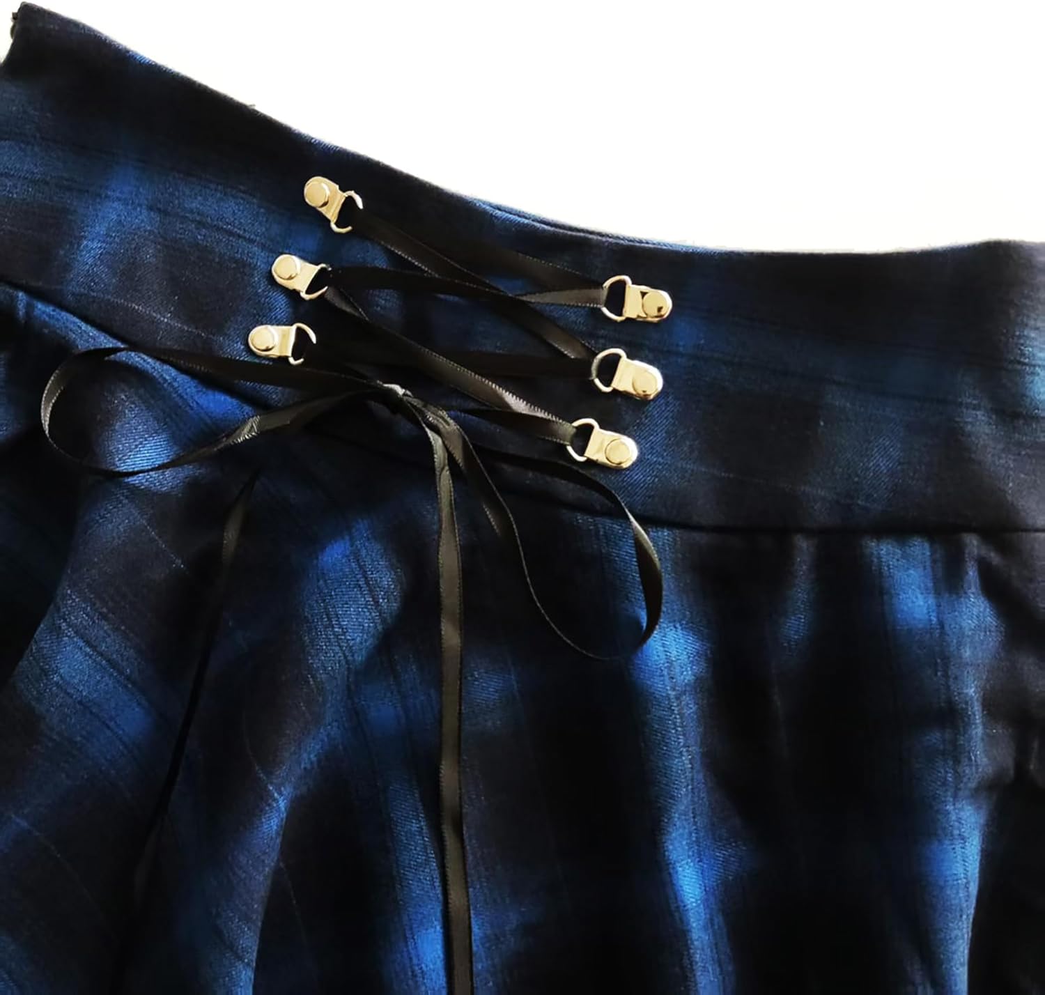 Women's Plaid Mini Skirt Gothic High Waist A-line Flare Short Mini Skirts - Image 2