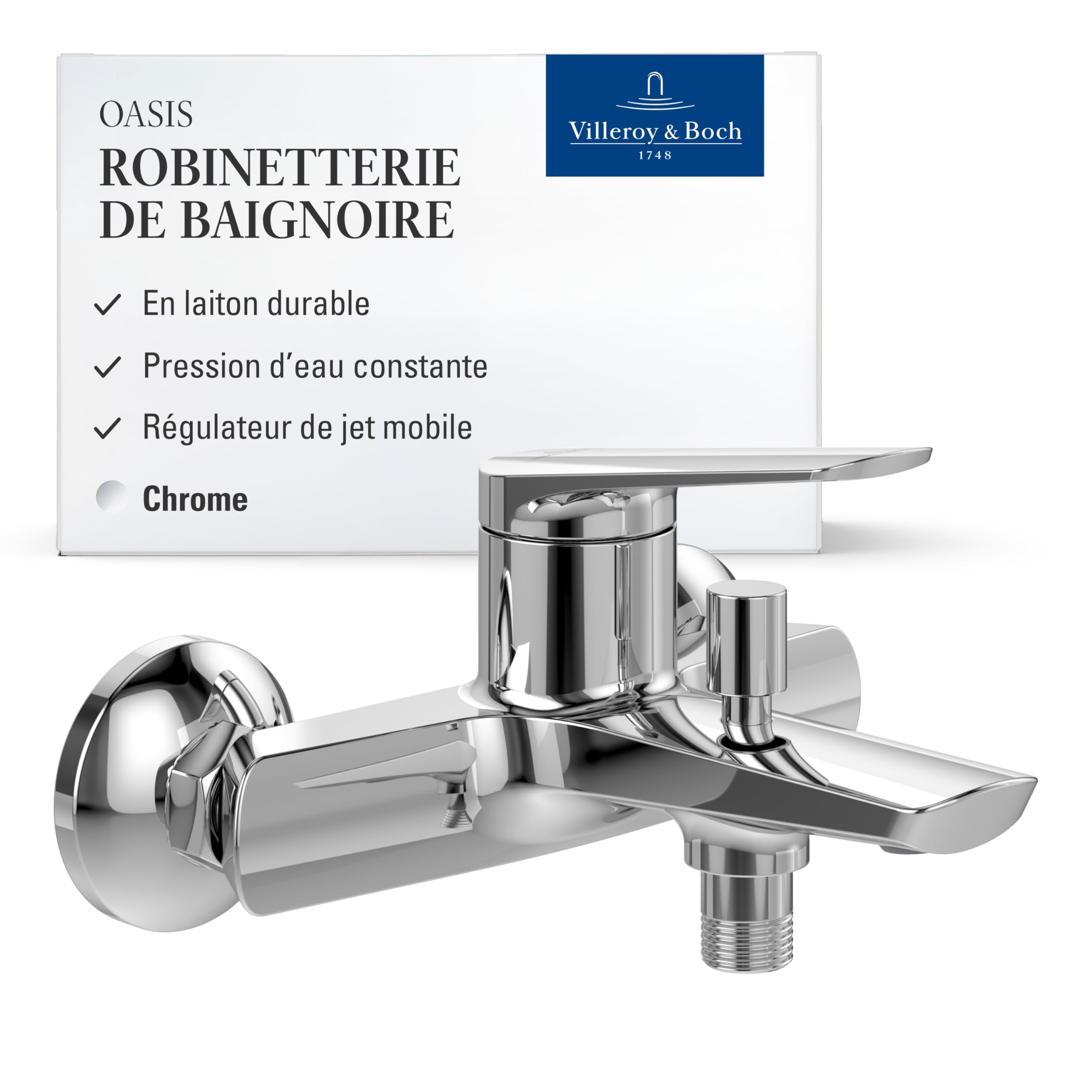Mitigeur de douche apparent Villeroy & Boch Oasis durable rde chrome