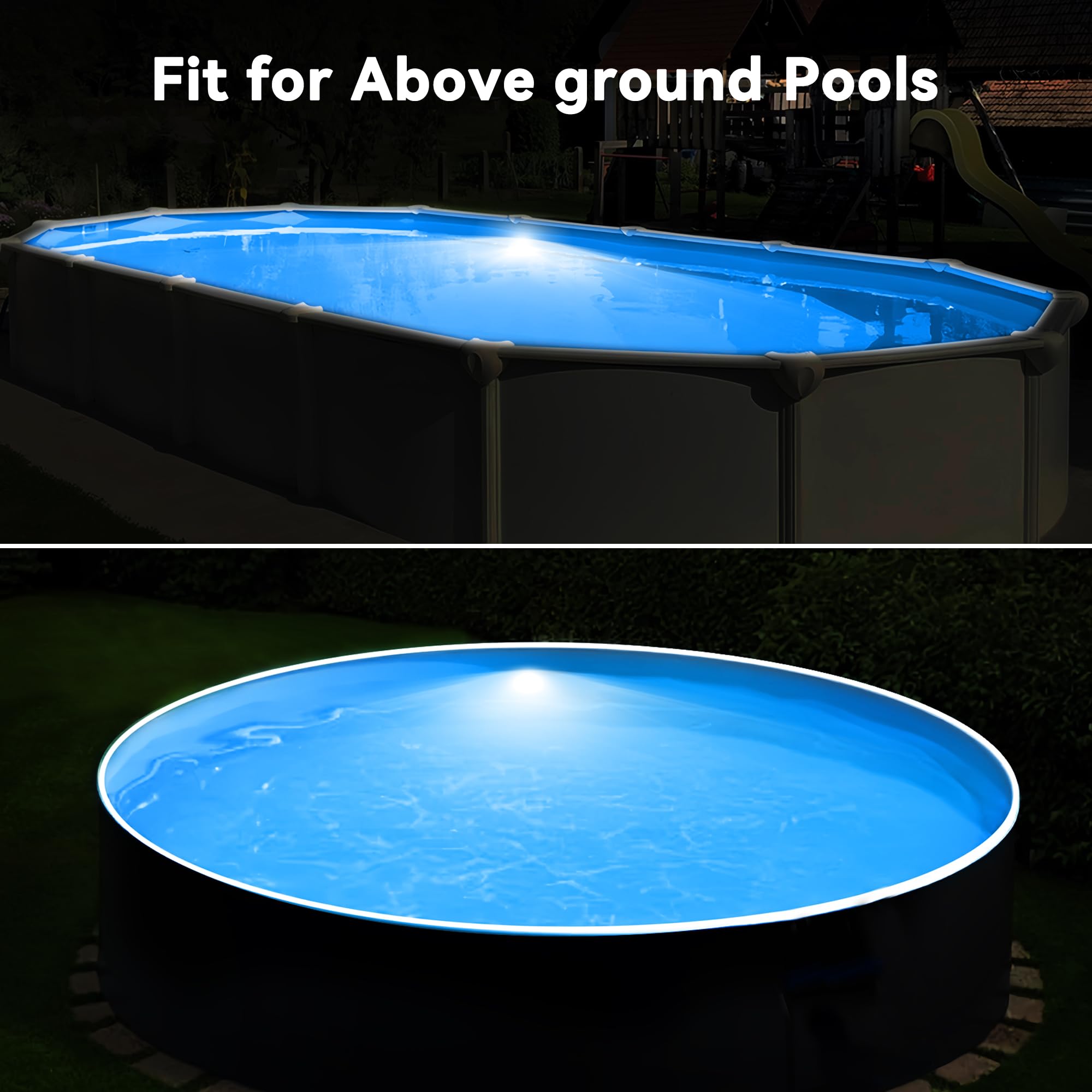 LyLmLe Proiettore Piscina LED con Filettatura Esterna 2", 18W Lampade Piscina 2 Colori Selezionabili Bianco 3000K & 6000K, Ø242mm, 12V AC Luce Sommergibile per Piscinas Fuori Terra Acciaio