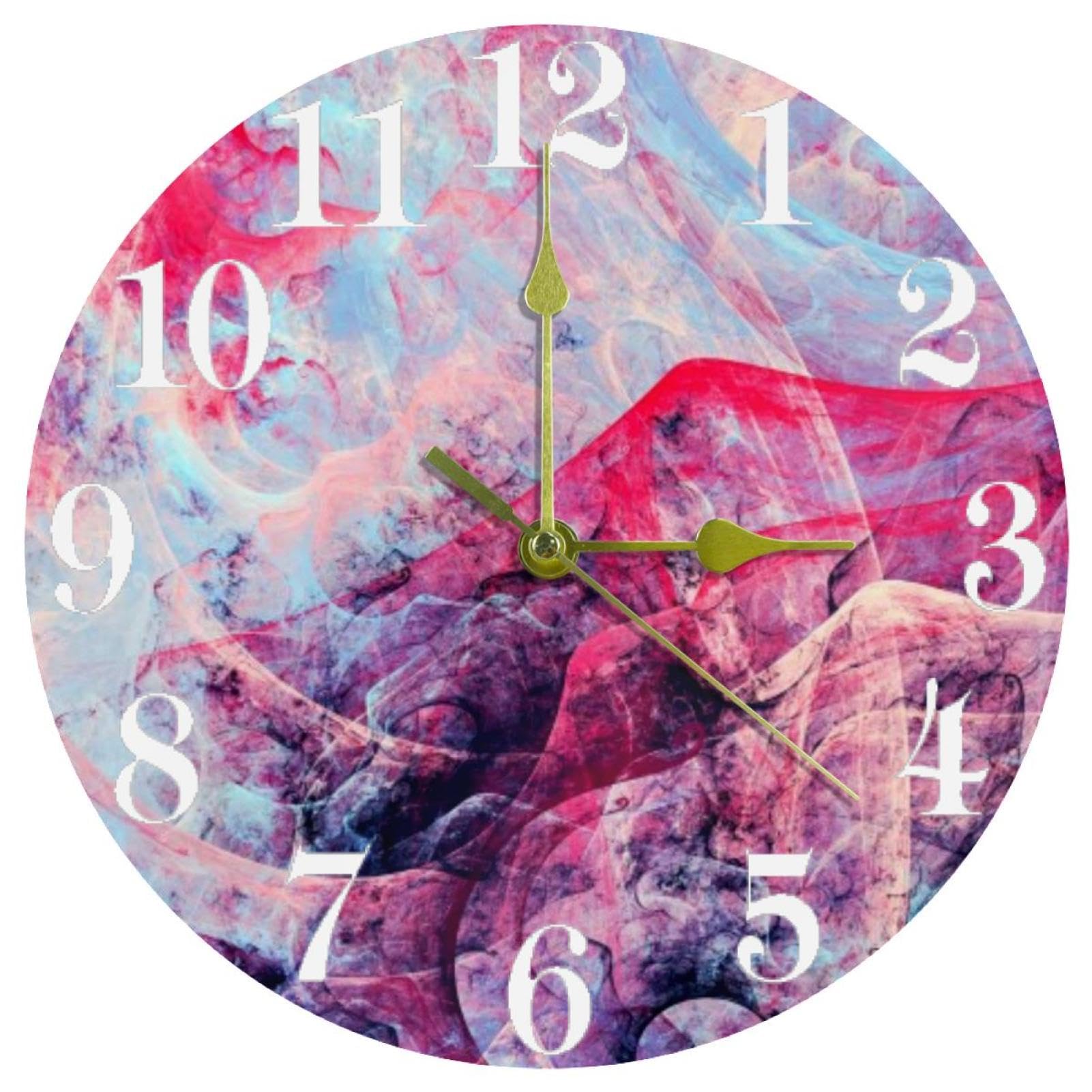 Horloge murale ronde à quartz silencieuse pour la cuisine et la maison